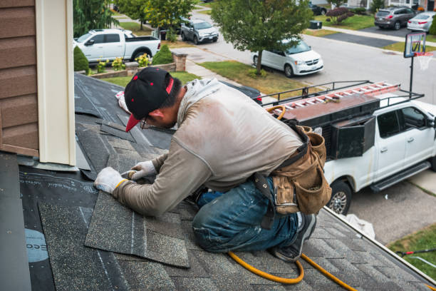 Professional Gutter Installation technician working in Milton, GA